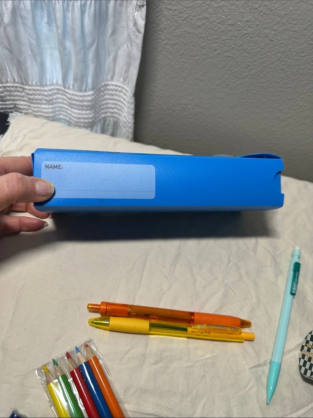 Yoobi Blue Pencil Box with Colorful School Supplies NWT